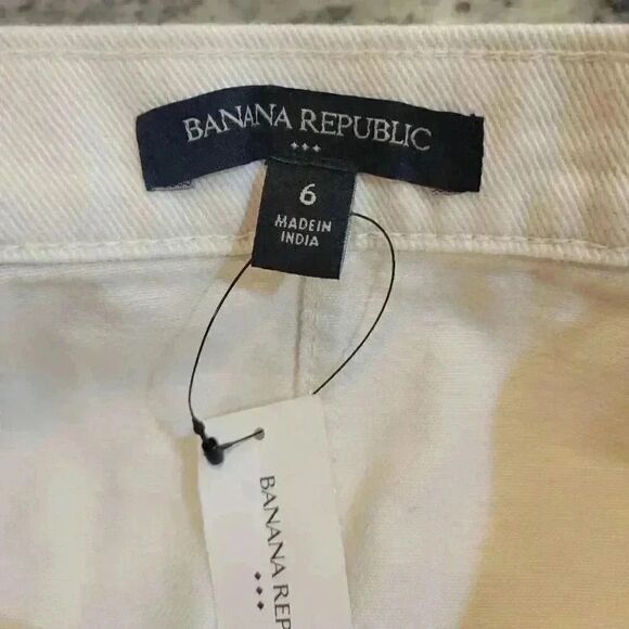 Banana Republic Women's Ivory Twill Cotton Button Front Mini Skirt NEW - Picture 11 of 12
